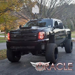 Chevrolet Silverado Headlight Halo Kit - ORACLE Lighting - LED Round Style - Blue - `07-`13